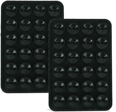 2 Piezas Ventosa Multipropósito Para Móvil, Soporte Cuadrado de Silicona Para Teléfono, Carcasa de Telefon (Negro)