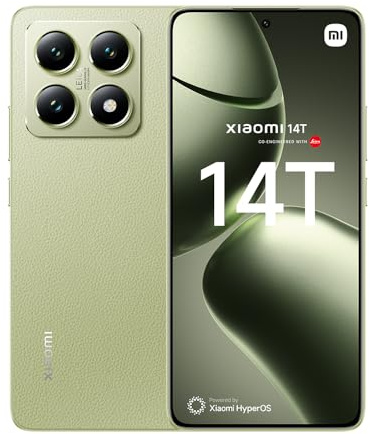 Xiaomi 14T, 5G Smartphone, 12+256GB Handy ohne Vertrag, 144Hz 6.67'' AI Display, Leica Kamera, MediaTek Dimensity 8300-Ultra, 5000mAh, 67W HyperCharge, Dual-SIM, Lemon Green