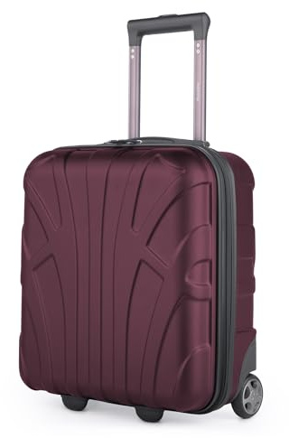 Suitline Trolley Cabine underseat 45 x 36 x 20 cm ABS Rigide 30 L avec 2 Roues poignée télescopique Petit Bagage Cabine, Bourgogne