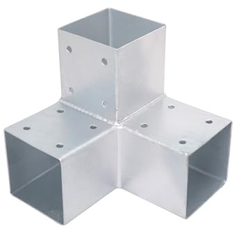 Holzverbinder HEB-032 Eckmodell für drei 70x70 mm Balken verzinkt Pfostenschuh Pfostenverbinder