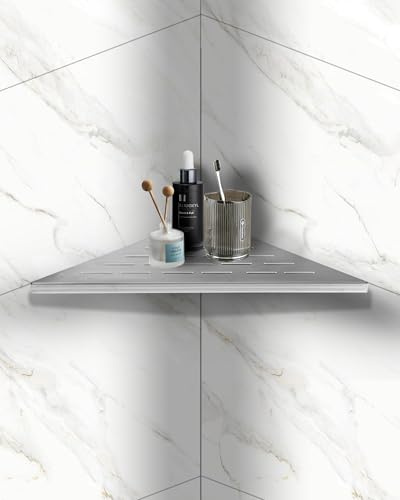 euroharry 1 Stück Silber Schlitz Duschregal Eckablage Badregal