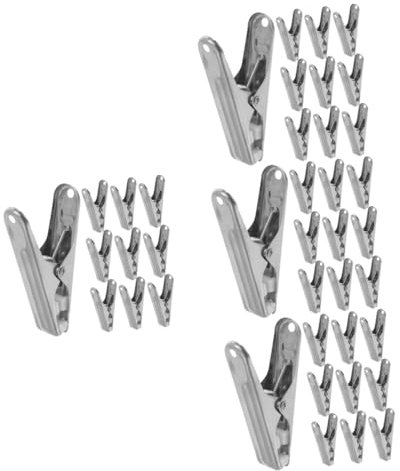 Amosfun 40pièces Pinces à Linge Acier Inoxydable Anti-dérapantes pour Vêtements Séchage De Linge Fixation De Chaussettes Clips Alimentaires Utilisation Intérieure Et Extérieure