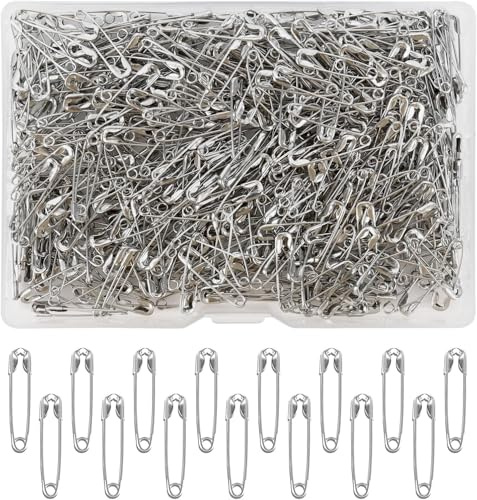 200 Stück Sicherheitsnadeln, 28 mm, Safety Pins aus Metall für Kunsthandwerk Nähen Kleidung Kunst, Silber