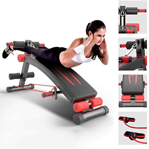 asdchZen Sit-Up-Schrägbank Für Bauchmuskeln, Hantel-Trainingshocker, Verstellbarer Stuhl, Flache Gewichtspresse, Hantelbänke, Fitnessgerät, Kompaktes Und Leicht Zu Tragendes Fitne
