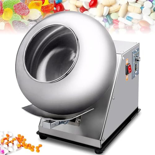 Máquina de paneo de chocolate para uso comercial pequeño, máquina eléctrica de recubrimiento de azúcar, máquina de secado de recubrimiento de bolas de azúcar de 3-6 kg/h