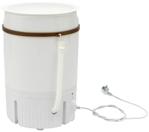 Dekltus Mini lavatrice, 4,5 l, lavatrice portatile con scolapiatti, lavatrice da viaggio per appartamenti, dormitori, biancheria da viaggio (bianco)