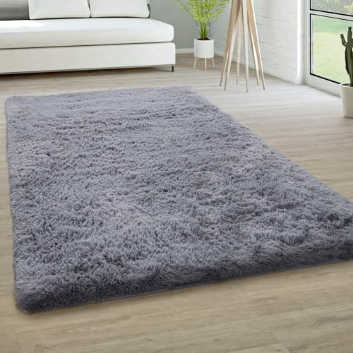 YUANWAN Alfombras de Área 70 x 140 cm Antideslizante Resistente Alfombra Mullida Que No Se Desparrama Alfombra Rustica para Interiores Estar Habitación, Gris Claro