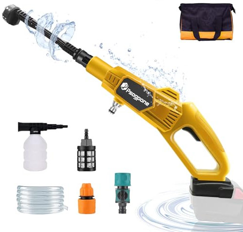Pressure Washer Cordless for Dewalt 18V Battery, 550 PSI Power Washer for DCB206, High-Pressure Car Washer with 6-in-1 Nozzle for Car Cleaning (No Battery)