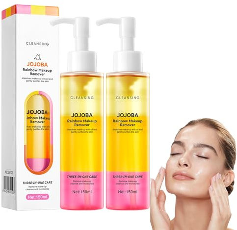 2PCS Olio Detergente per Il Trucco, Detergente per Il Viso, Detergente Delicato a Base Di Olio per Il Viso, Struccante Che Pulisce Senza Ostruire I Pori, Senza Residui, Per Tutti I Tipi Di Pelle