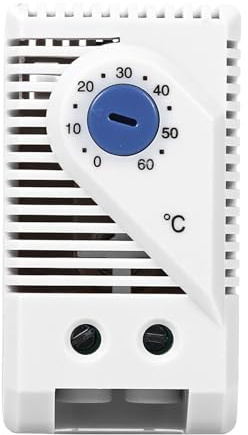 Ejoyous Mechanischer Thermostat Temperaturregler, 0-60℃, DIN-Schienenmontage, für Heizung Lüfter Signalgerät