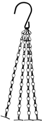 YZDKR 1/3Pcs Hooks Pendant 14 Hanging Basket Flower Pot Hanging Chain 4 Strand Chains Plant Hangers for Planters and Other Ornaments(Black-3Pcs)