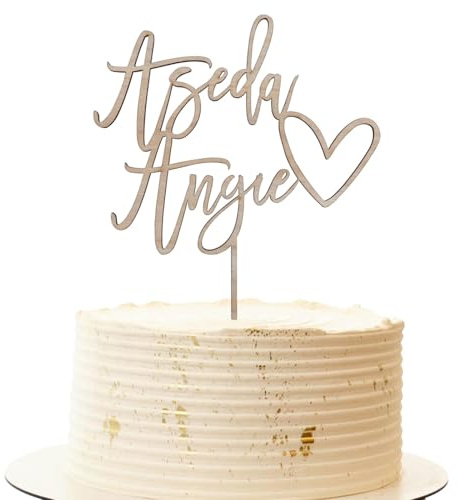 Customized Wedding Cake Topper,Custom Bride and Groom Last Name Sign,Rustic Wedding Cake Topper for Anniversary Baptism Engagemen