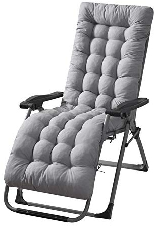 KENANLAN Cuscino per sedie da giardino, cuscino per sdraio, cuscino per sdraio, cuscino da giardino, sedia a sdraio, cuscino per evitare scivolamenti per giardino, balcone, terrazza (grigio)
