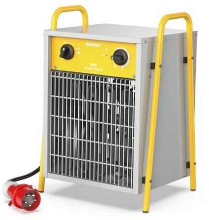 DAHTEC 9 kW Enhanced Electric Fan Heater - Steel Casing - Portable Heaters | Industrial, Thermostat, Overheat Protection, Ideal for Construction Site, Garage, Greenhouse