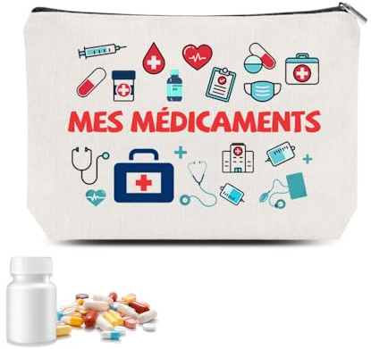 ShiQiao Spl Sac de Rangement Médicaments Organisateur Portable Trousse de Voyage Médicale Compact Sacoche pour Médicaments Maman Papa Cadeau d'anniversaire Femme Homme Trousse de Médecine