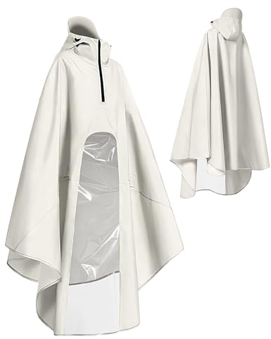 Gacqpli regnponcho | Dam cykel regnponcho, vattentät Oxford-tyg cape, högstängt regnskydd för utomhus festival camping fiske dagsutflykter, Beige, L
