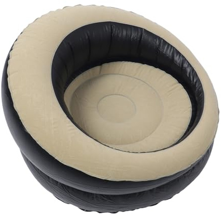 Keenso Canapé Gonflable Portable et Ergonomique pour Salon, Chambre à Coucher, Voyage en Plein Air, canapé Compact en Flocage en PVC, Gonflage Rapide, adapté au Camping et à la Plage (Brown)