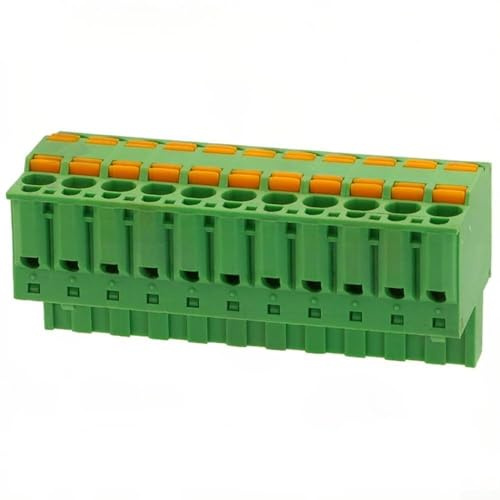 Morsettiera PCB, 2EDGKDH-presa verde passo 5,08 mm, connettore innestabile a doppio pulsante a molla per cablaggio del circuito stampato (11P)