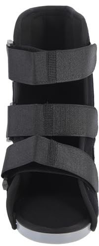 CLISPEED Ankle Fixation Brace Foot Support Rehabilitation Shoe T-strap Composite Cloth Sprain Walking Boot for Ankle Injury and Foot Weakness Support, Black Size S