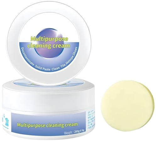 260g Multifunctional White Trainer Shoe Cleaner with Sponge Eraser,Whitening Cleansing Cream,Cleaning and Stain Removal Cream,Deep Cleaning Shoe Paste,Leather Goods,Sofa and Furniture Cleaning Cream