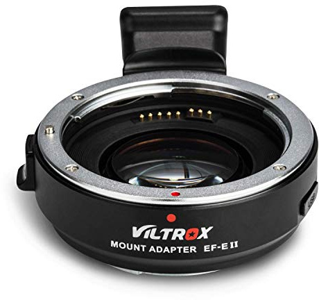 VILTROX EF-E II Auto Focus Lens Mount Adapter 0.71x Focal Reducer Speed Booster with CDAF/PDAF Switch for Canon EF Lens to Sony E-Mount Camera A9 A7RIII A7RII A7III A6500 A6300 A6400 A7SII A7R