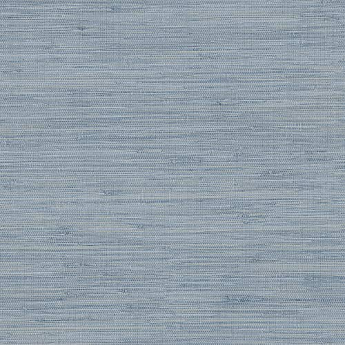 Chesapeake 3120-256020 Waverly Blue Faux Grasscloth Wallpaper, 56 Sq Ft