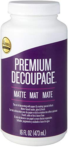 Aleene’s Premium Decoupage Matte 473 ml - Serviettenkleber, Versiegler und Finish - Bastelkleber für Papier, Holz und Textilien - Ungiftiger Kleber für DIY, Scrapbooking und Karten Basteln