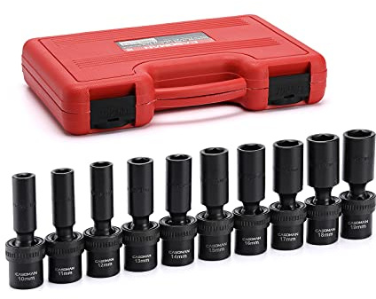 CASOMAN Universal-Schlag-Steckschlüssel-Set, 1/2 Zoll, metrisch, 10-19 mm, 10 Stück