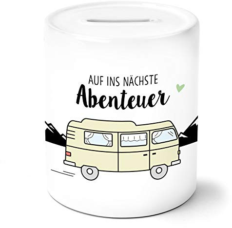 OWLBOOK® Wohnmobil auf ins nächste Abenteuer Spardose Geschenke Geschenkideen für Deine Eltern zum Geburtstag