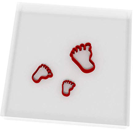 Mini/Tiny Baby Foot Set of 3 Value Fondant Cutter 1.5CM + 2CM + 3CM