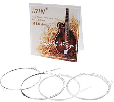 Ocobudbxw 8pcs / Set M100 Corde de Mandoline en Acier plaqué Argent en Alliage de cuivre plaqué (.010-.034)