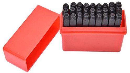 F Fityle Timbres Poinçon Set Métal en Acier Die Outil Craft Lettres Alphabet et Nombres, 8mm