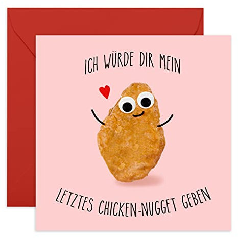 Central 23 Lustige Geburtstagskarte – ICH WÜRDE DIR MEIN LETZTES CHICKEN-NUGGET GEBEN - Humorvolle Glückwunschkarte zum Geburtstag für Männer Frauen Ihn Sie - Zum Valentinstag Jubiläum