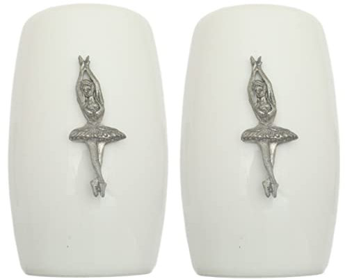 Ballerina China Salt and Pepper Shakers Cruet Set Modern White CSP 443