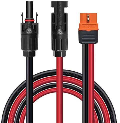 ZkeeShop Solarladekabel Solarstecker auf XT60i Adapter Stecker Anschluss Solarpanel 12AWG XT60i-F Kabel Kompatibel für Ecoflow Delta River Solargenerator Tragbare Powerstation 150CM (1.5M)