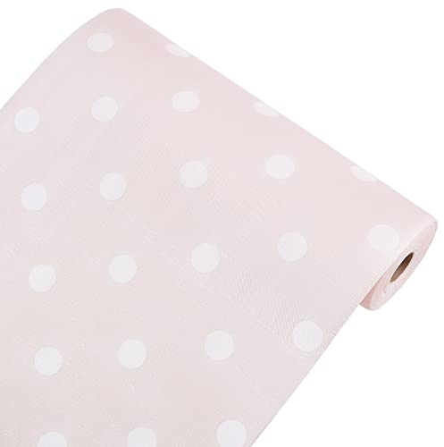 CREATCABIN Kunststoff-Schubladeneinlagen Regal Schrank Schrank Schrankmatte Rolle Nicht Klebend Wasserdicht rutschfest Für Kühlschrank Küche Schutzfolie 30 x 500 cm Rosa Tupfen