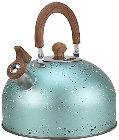 Syfunlv 2L Bouilloire Sifflante Induction, Bouilloire à Flûte en Acier Inoxydable, Inox Théières pour Cuisinière, Bouilloire À Thé Sifflante avec Poignée Résistant À La Chaleur, pour Tous Feux (green)