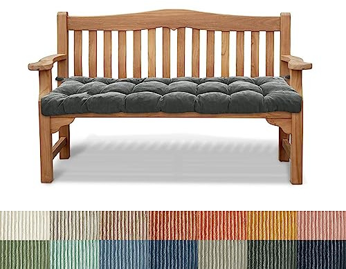 PHUSTJKL Bankauflage Bankkissen Stuhlkissen 80X50X6CM rutschfeste Gartenbankkissen Bankpolster Rückenkissen Schaukel Sitzkissen für Outdoor Indoor Gartenmöbel Terrasse Drinnen-Dunkelgrau