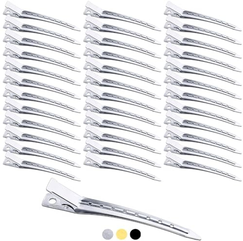 Mbsomnus 36 Pièces Pince Cheveux Métal Pince Crocodile Cheveux 9cm Argent | Alligator Barrette, à Bec de Canard Clips, Locks, Pince Cheveux Coiffeur, pour Femmes, Coiffure, Maquillage, DIY