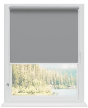 RENA Thermorollo Ohne Bohren Verdunklungsrollo Rollos für Fenster für Innen Klemmrollos Fensterrollo Verdunklung Sichtschutz Sonnenschutz Maßgeschneidertes Rollo Silbergrau 60x230 cm