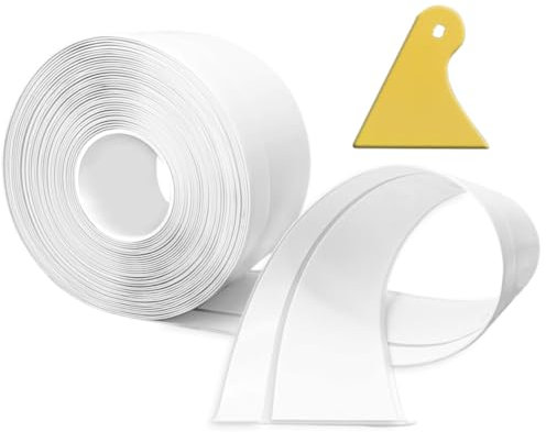 Zócalo cocina PVC flexible autoadhesivo, Zócalo cocina PVC 12M 50x20mm, Zócalo cocina y baño autoadhesivo 5x2 blanco