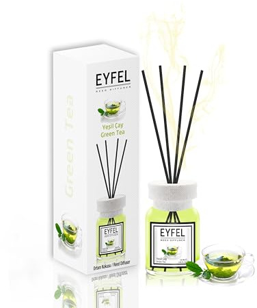 EYFEL Grüner Tee Schilfrohr Diffusor Set 120 ml Raumdüfte Duftstäbchen Home Decor