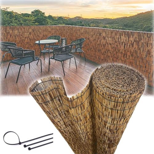HRXQ Schilfrohrmatte Sichtschutz Garten Sichtschutzmatte Outdoor Privatsphäre Zaun Für Hinterhof Garten Zaun Trennwand (Size : 140x600cm)