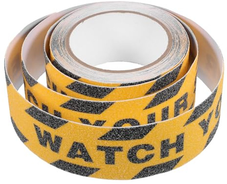 Housoutil 1 Rollo De Pegatinas Para El Suelo Con Cuidado De Tus Pasos Pegatina De Advertencia Cinta Adhesiva Peldaños Abrasivos Antideslizantes Para Seguridad En El Lugar De Trabajo