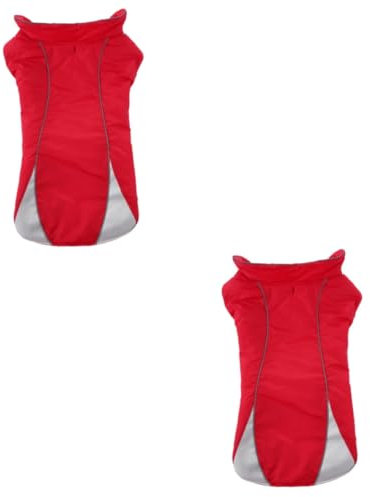 Supvox 2stücke Outdoor Hundemantel Für Kleine Und Große Hunde Reflektierende wasserdichte Sportbekleidung Im Farbdesign Rot Für Aktivitäten Im Freien Und Besondere Anlässe