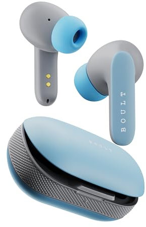 Boult Z20 Pro Wireless Earbuds with 60h Playtime, 4-ENC Calling Mic, Latest BTvs 5.4, 13mm drivers for Deep bass, 45ms Low Latency, Type-C fast charging, Touch controls & IPX7 Waterproof (Powder Blue)