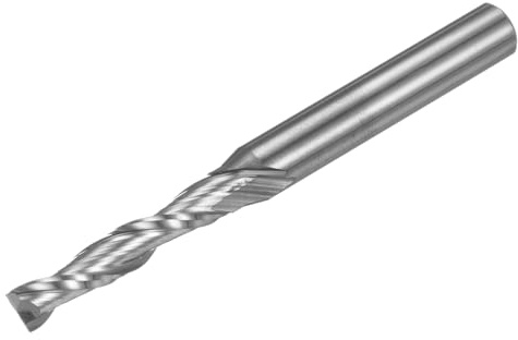 sourcing map Spiral CNC Router Bit 3/16 Diameter 1/4 Shank Up Cut 2 Flutes Solid Carbide End Mill Milling Bits with 1 Cut Length for Wood Plastic Soft Metal Aluminum