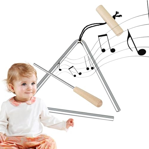 Triangle Hand Percussion – Stahl-Musikdreieck, Stahl- -Percussion | Glocke mit Schlägern für Rhythmusbildung
