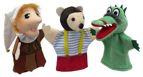 3er Set Fingerpuppe Plüsh Tierhandpuppe Handpuppe Handspielpuppe Kasperl und Pezi 3 TLG., Mehrfarbig, für Kinder Jungen Mädchen Babys