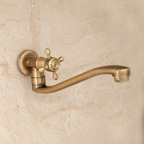 Erweiterter einzelner Kaltwasserhahn für den Außenbereich Unterputz-Wasserhahn retro drehbar, 6 einzelner kalter Wasserhahn 25cm